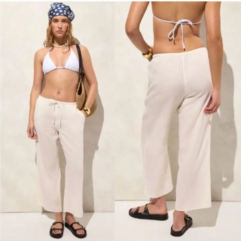NWT J CREW Airy gauze beach pant in Natural